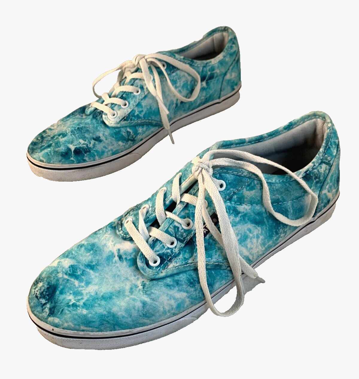 Vans Sneakers Shoes Low Top Canvas Ocean Blue Waves Women's 8.5