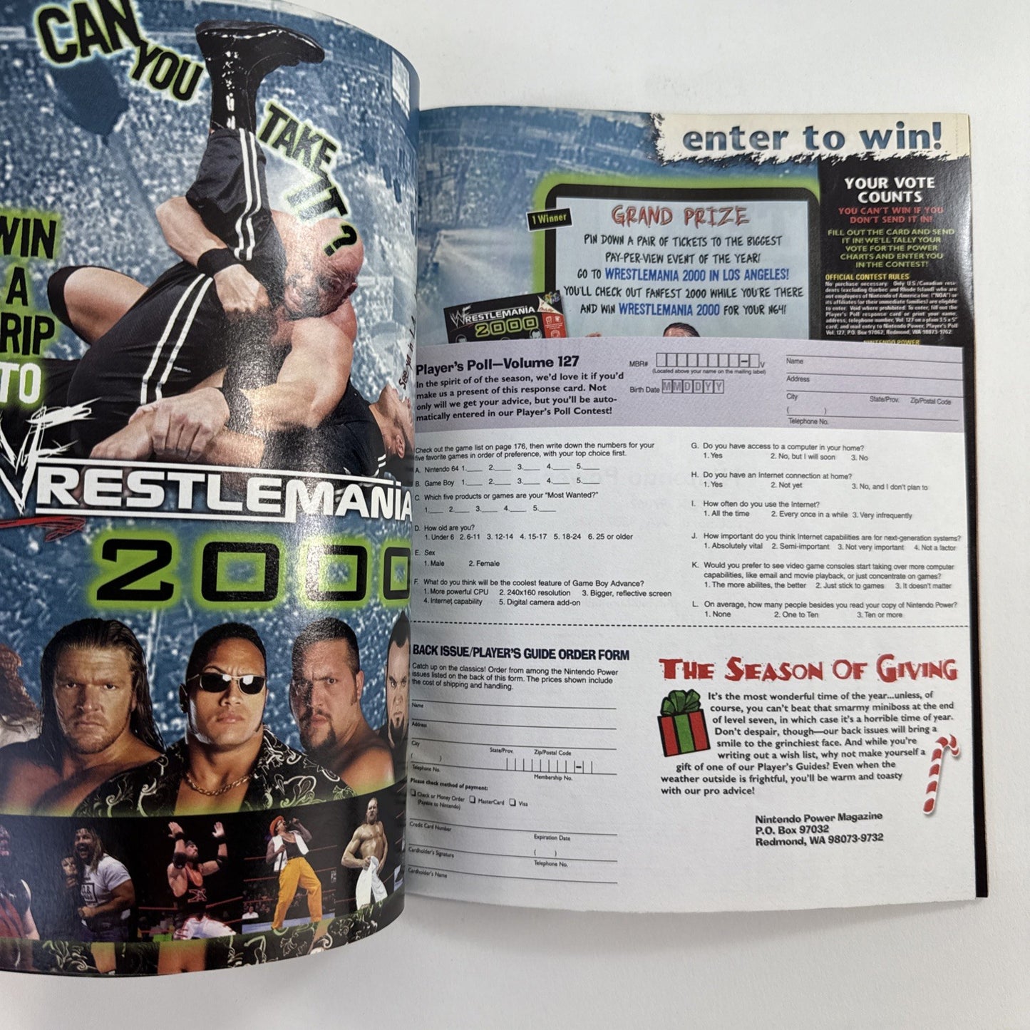 Nintendo Power Magazine Vol 127 Dec '99 with Toy Story 2 Poster, Comic, Inserts