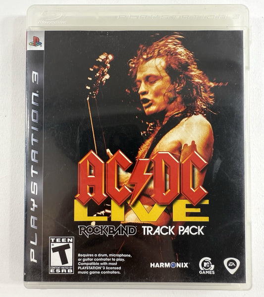 AC/DC Live: Rock Band Track Pack (Sony PlayStation 3, 2008) Game, Case, Manual