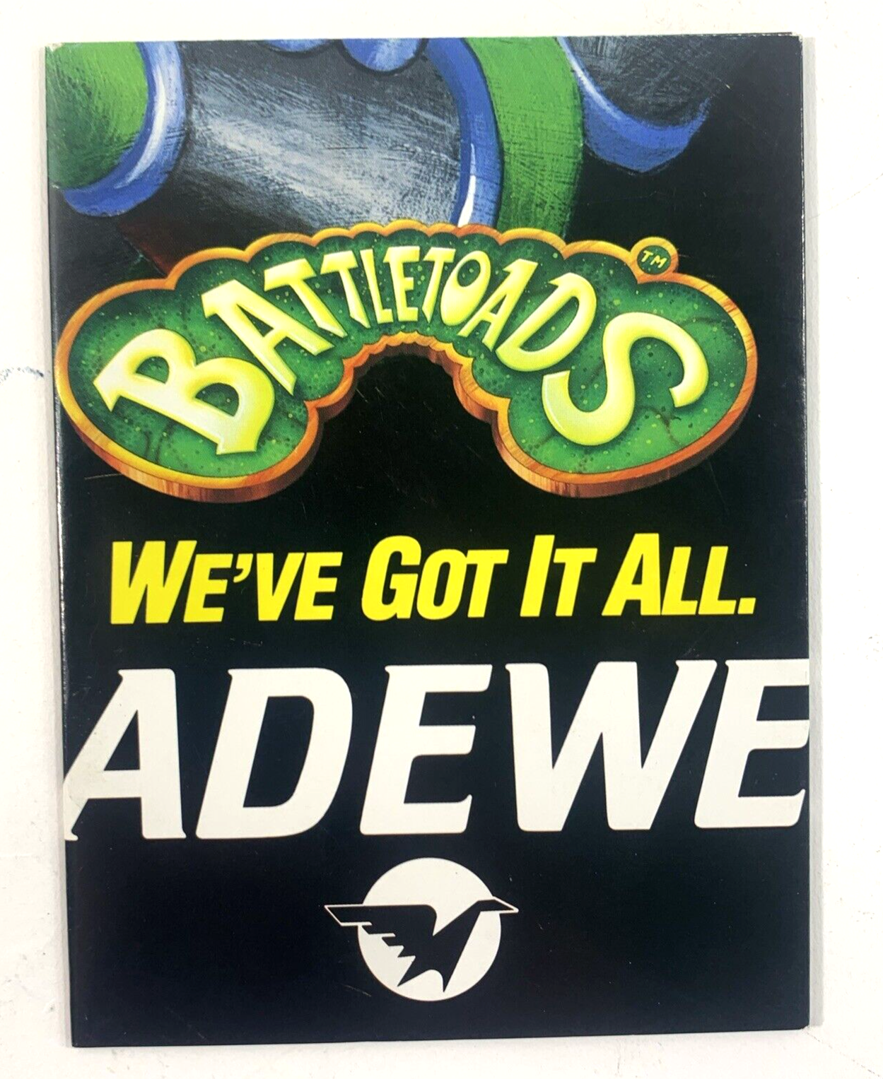 Battletoads (Nintendo NES, 1991) Game Box Manual Poster Foam -Tested and Working