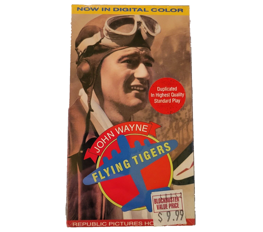 Flying Tigers (VHS, 1990) John Wayne  - Resealed Blockbuster Film
