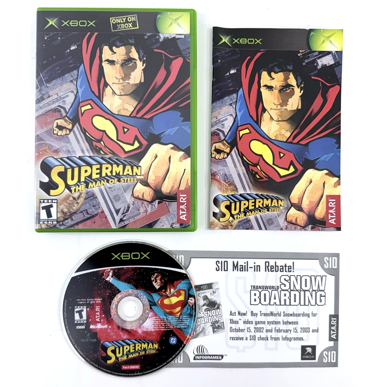 Superman: The Man of Steel (Xbox, 2002) Game Case Manual Insert - Tested