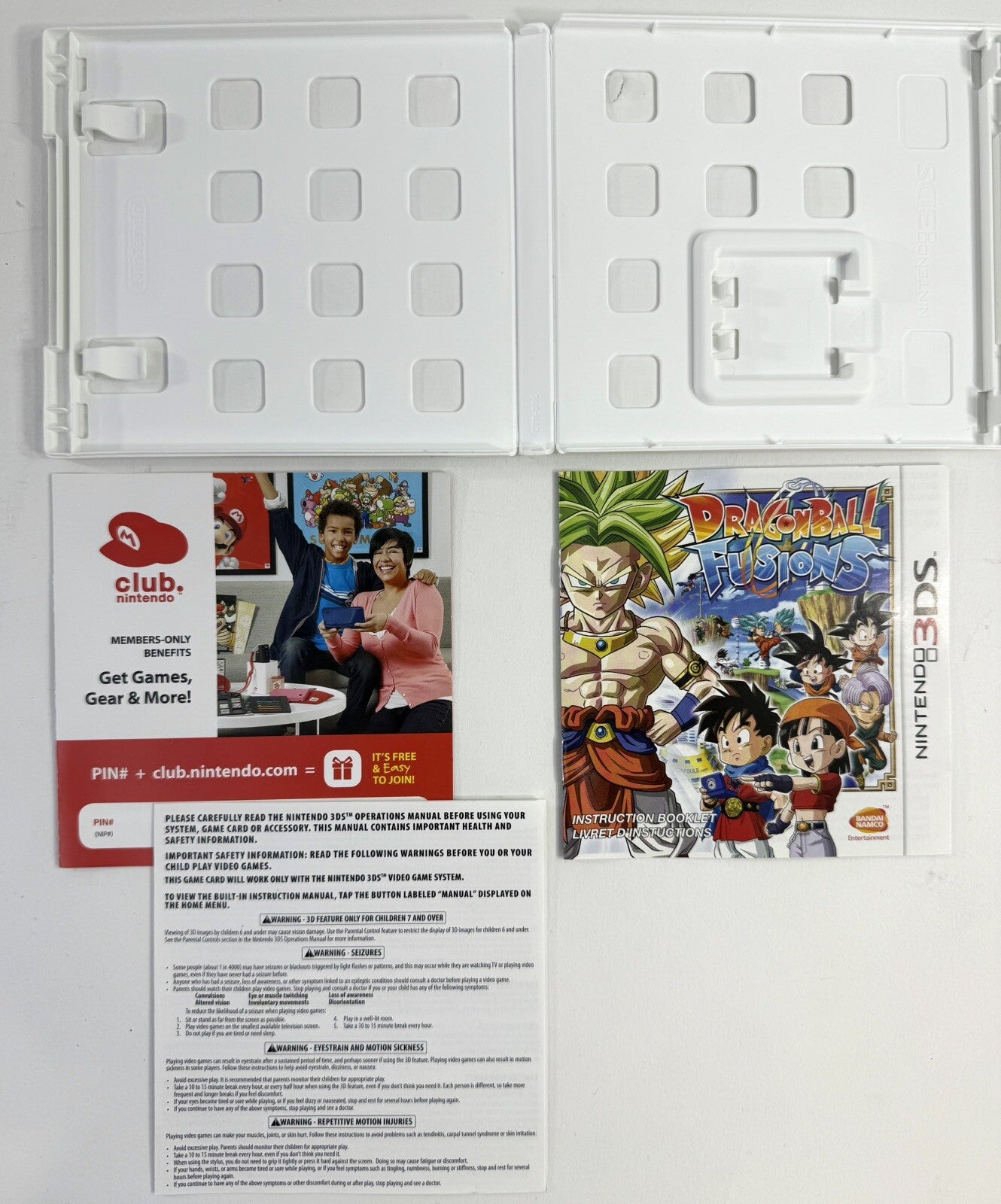 Dragon Ball Fusions (Nintendo 3DS) Original Case Inserts & Manual - No Game