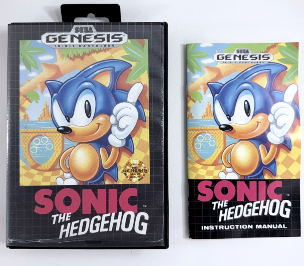 Sonic The Hedgehog (Sega Genesis, 1991) Original Retail Case & Manual - No Game