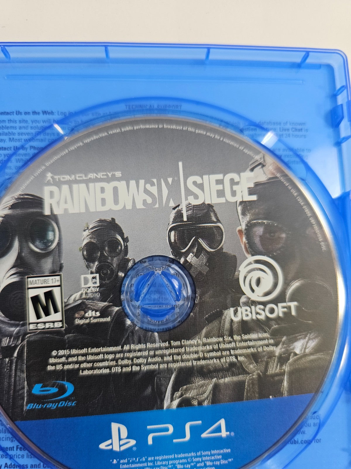 Tom Clancy's Rainbow Six Siege (PlayStation 4, 2015) Game and Case - Tested