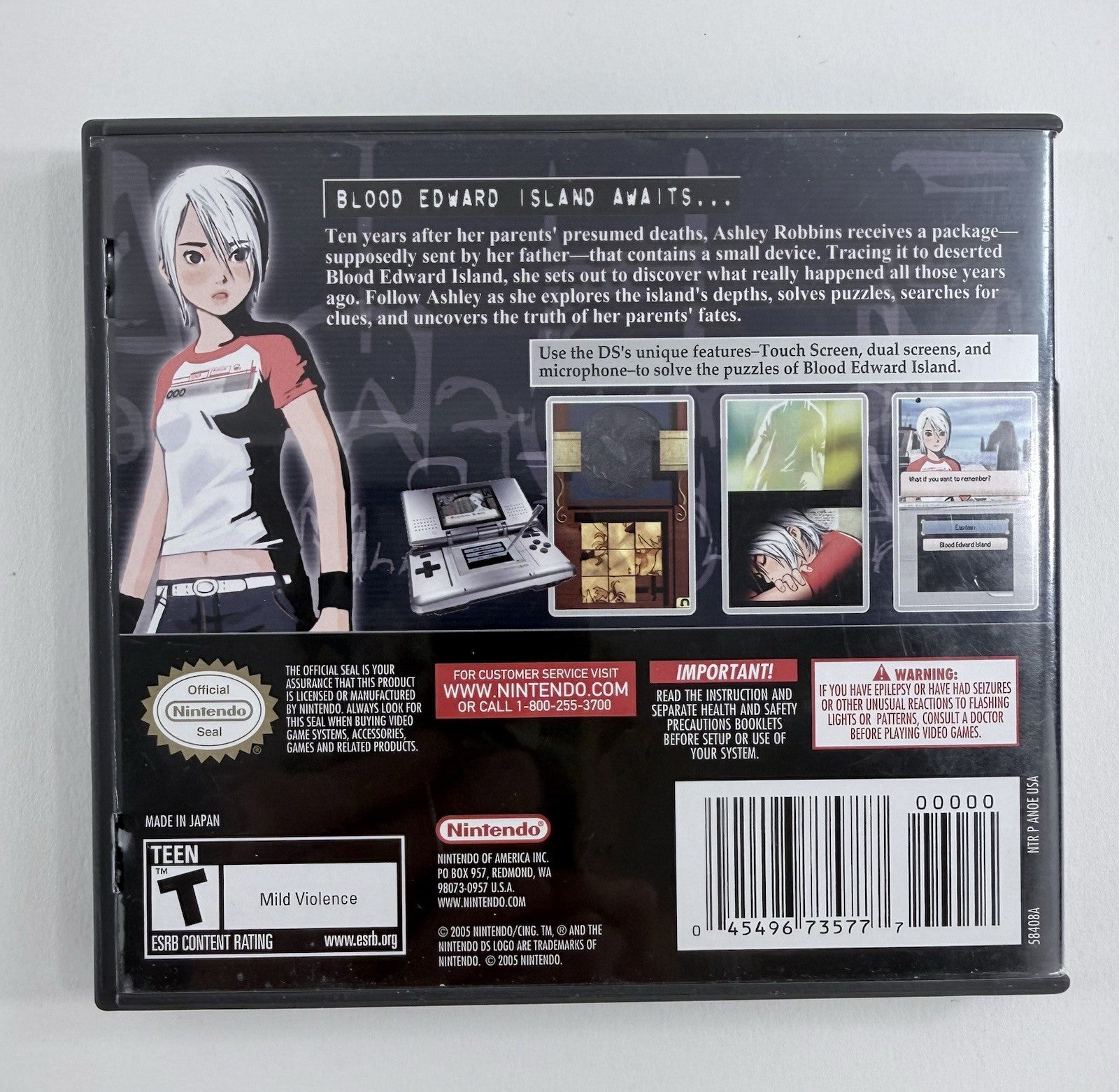 Trace Memory (Nintendo DS, 2005) Game, Case, Manual, Inserts - Tested