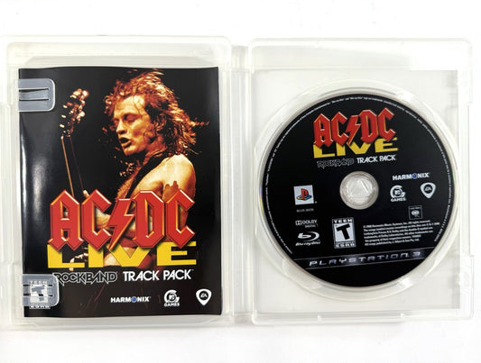 AC/DC Live: Rock Band Track Pack (Sony PlayStation 3, 2008) Game, Case, Manual