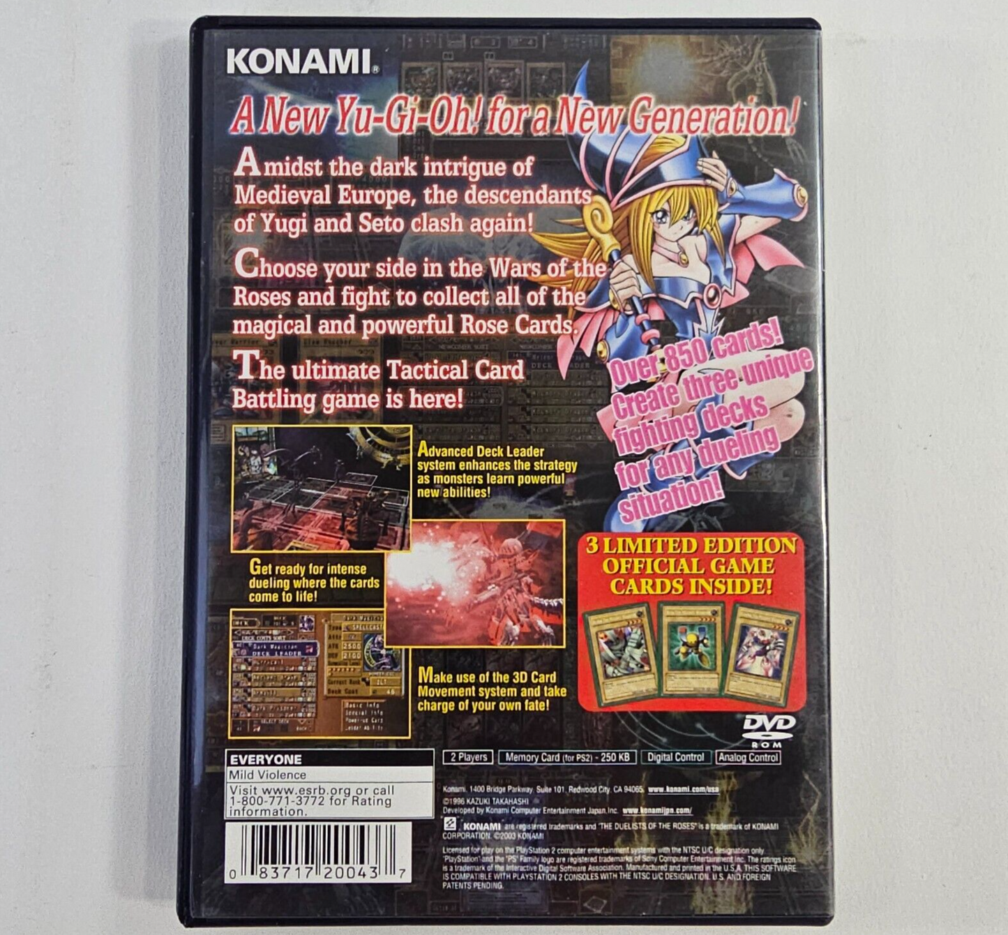 Yu-Gi-Oh! The Duelists of the Roses (PlayStation 2, 2003) Game Case Manual