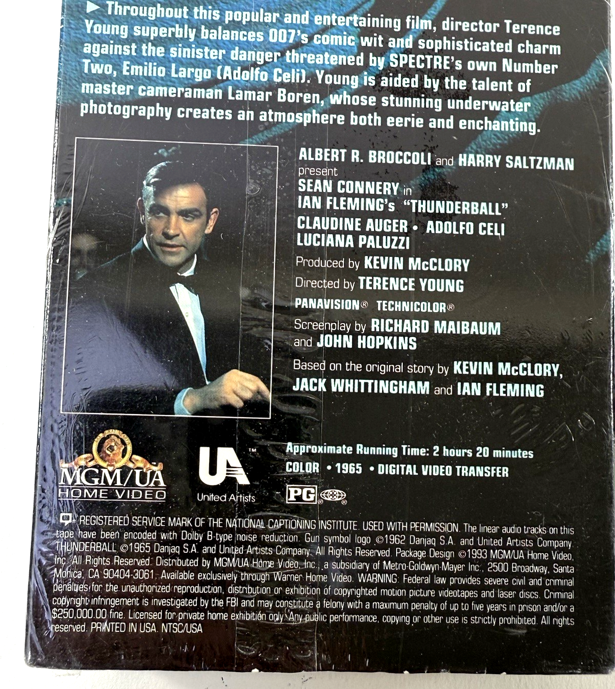 Thunderball (VHS, 1993) New, Factory Sealed Sean Connery James Bond Film