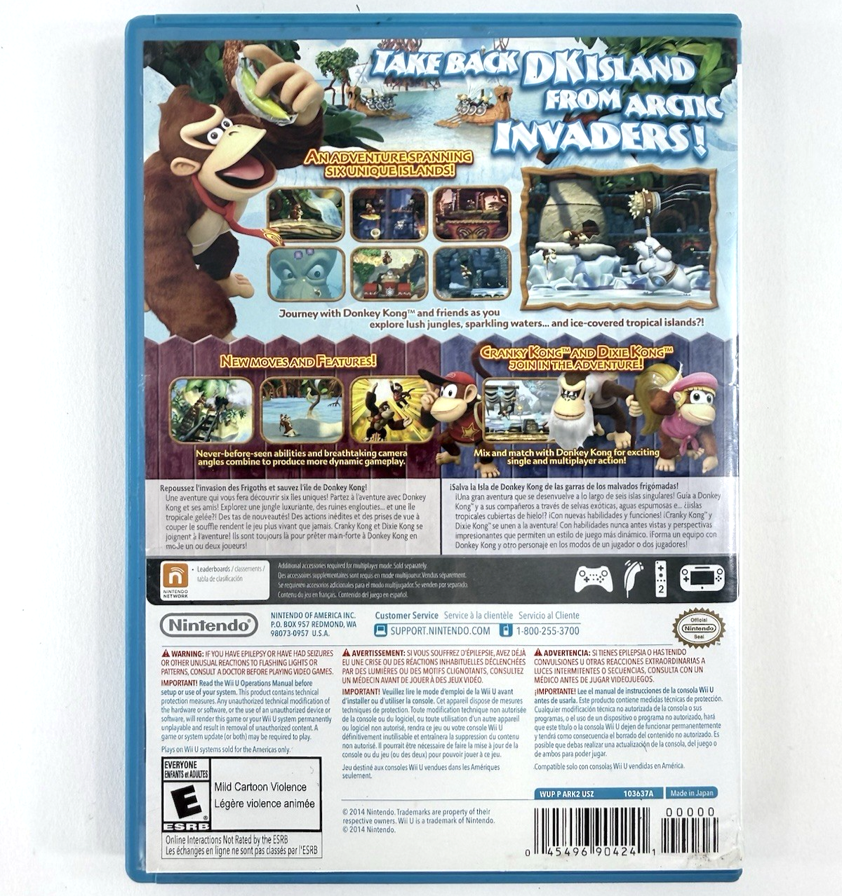 Donkey Kong Country: Tropical Freeze (Wii U, 2016) Game Case Manual - Tested