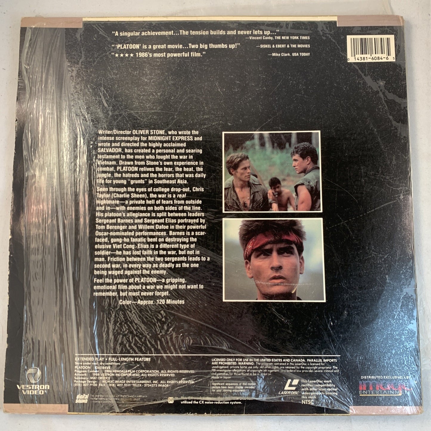 Platoon (Laserdisc CLV Extended Play - Tested and Working