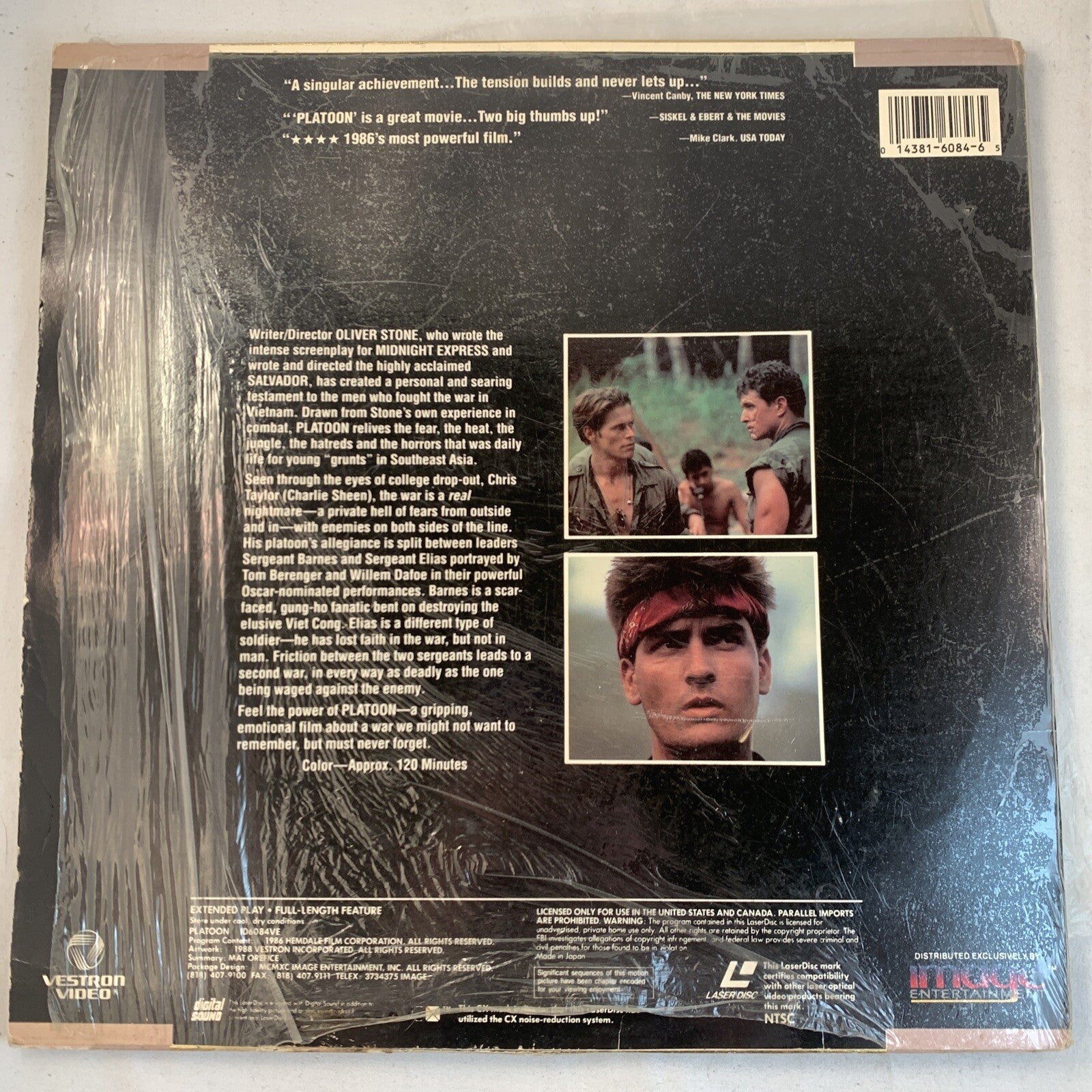 Platoon (Laserdisc CLV Extended Play - Tested and Working