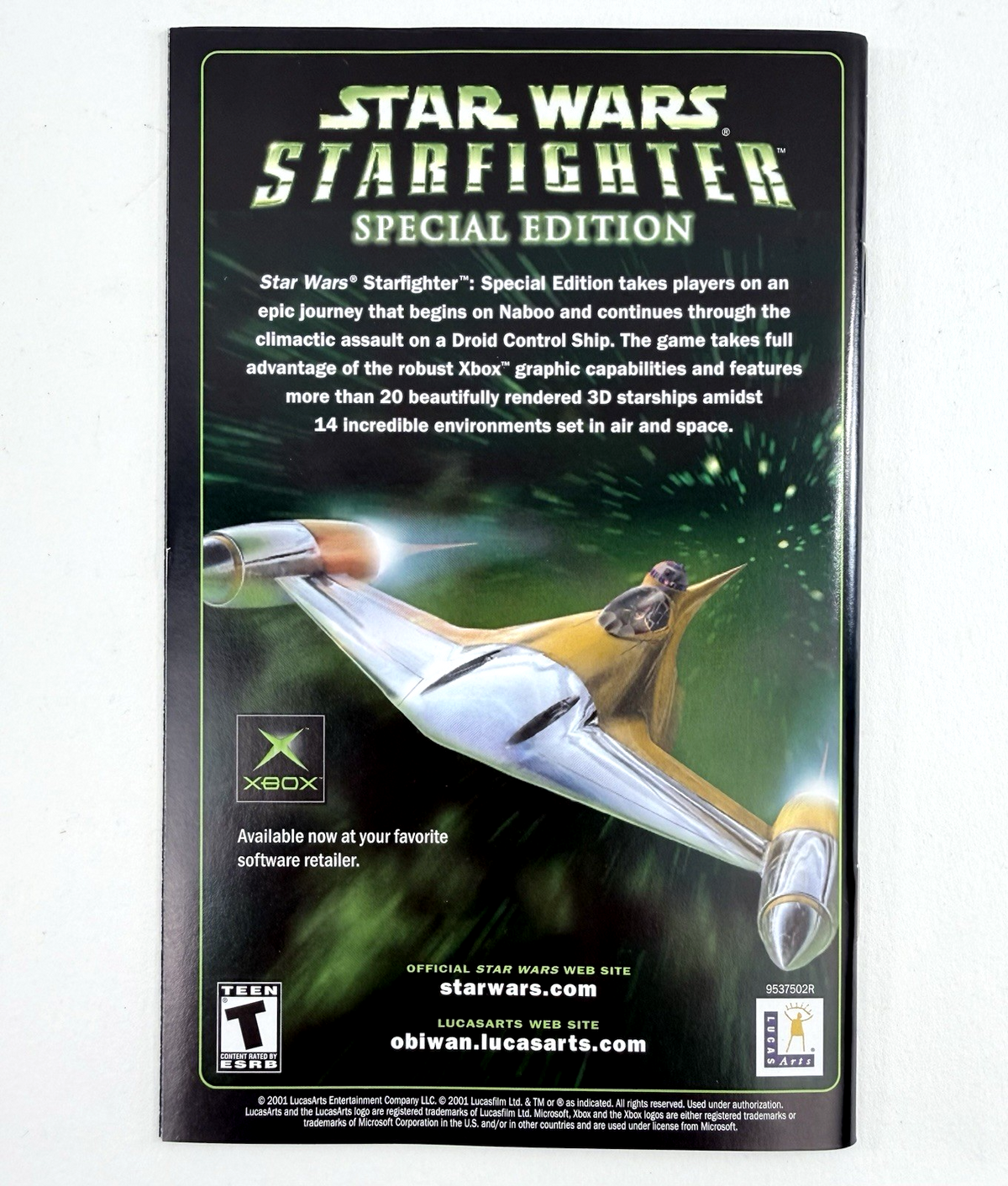 Star Wars: Obi-Wan (Microsoft Xbox, 2001) Game Case Manual Registration - Tested