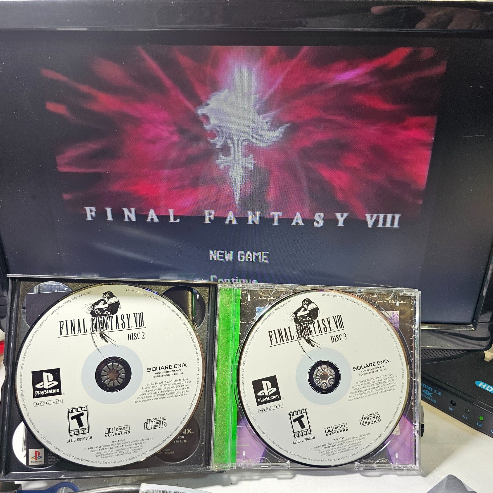 Final Fantasy VIII (PlayStation 1, 1999) Discs Case Manual Registration - Tested