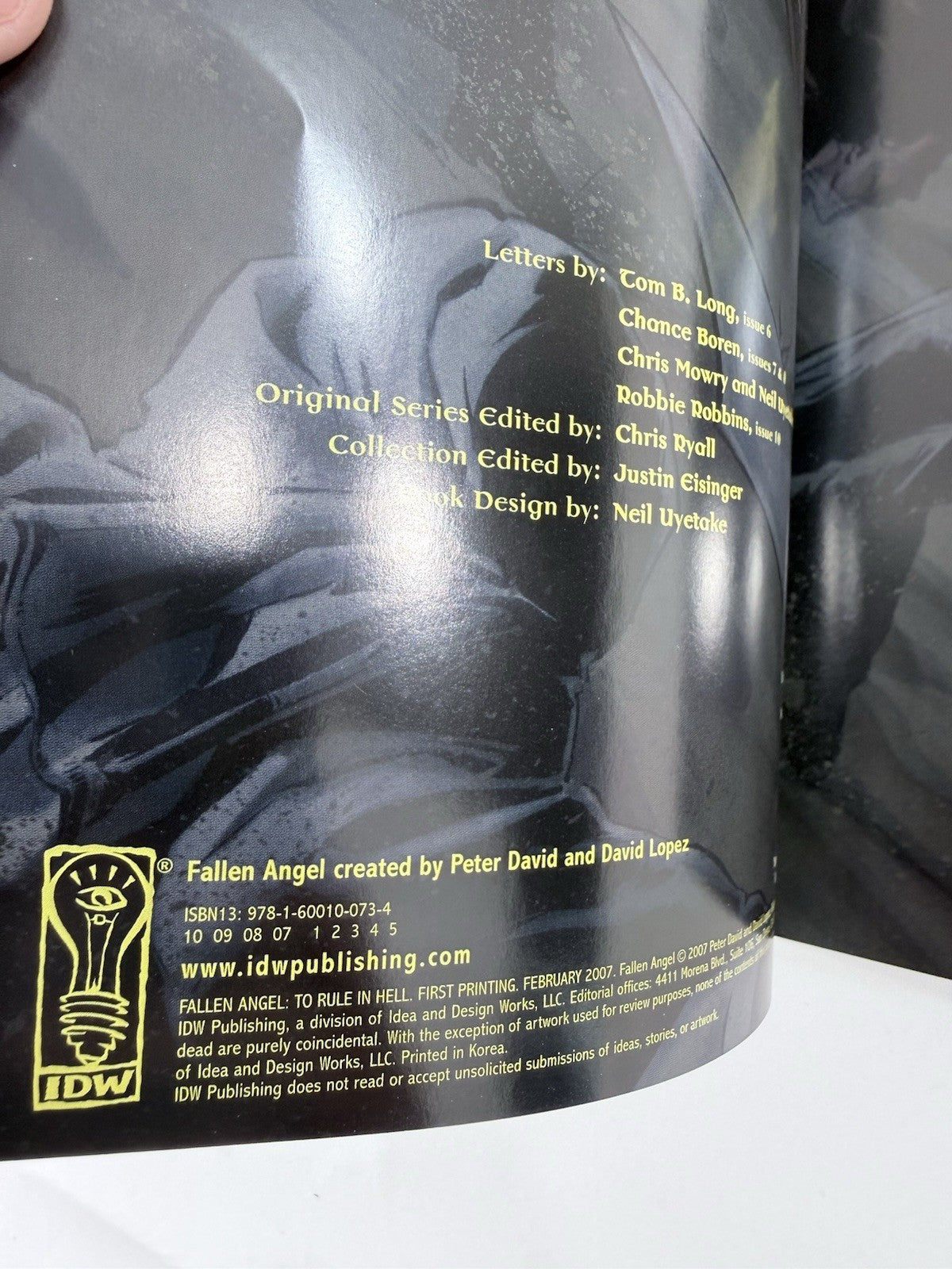 Fallen Angel: To Rule in Hell (IDW, 2007) Back in Noire - First Prints - #2 #3