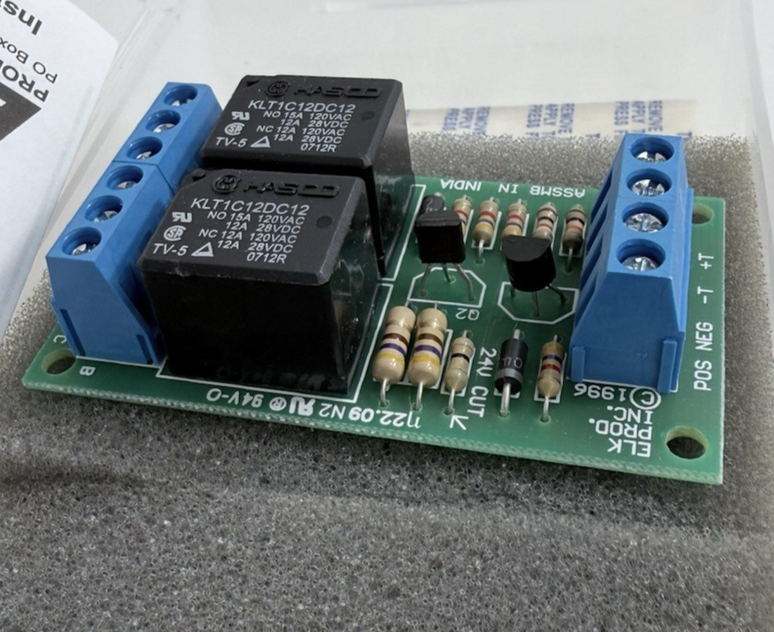 ELK-924 Sensitive Relay Module DPDT 12/24 VDC w/ 1.2 mA Trigger  - Open Box