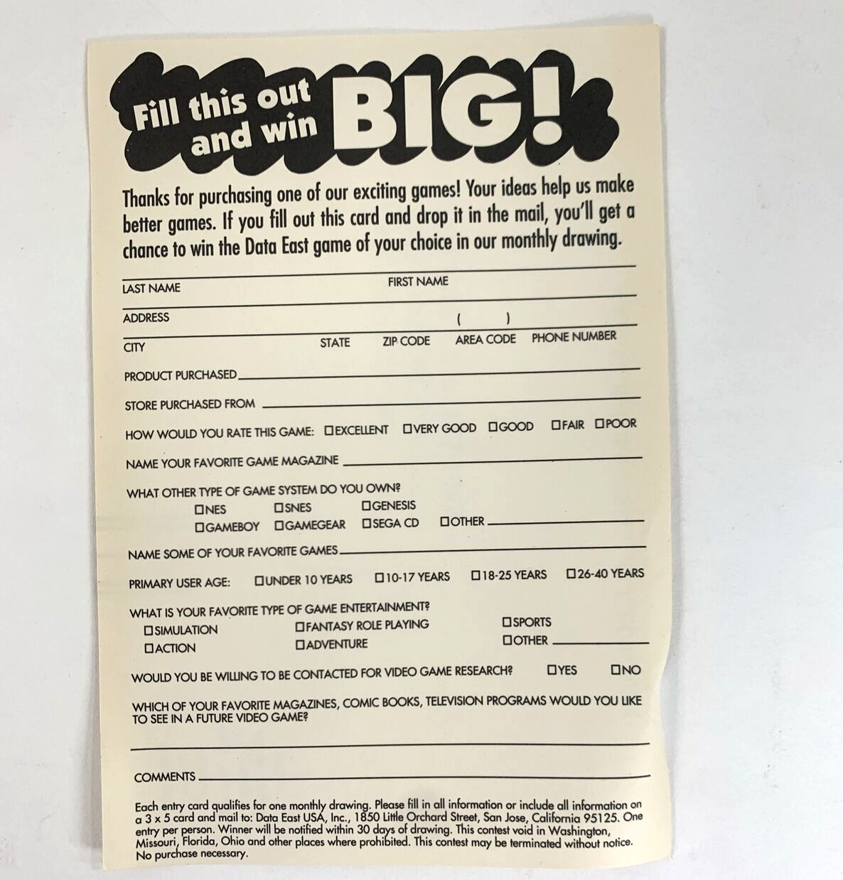 Mega Turrican (Sega Genesis, 1994) Game Case Manual Registration - Tested