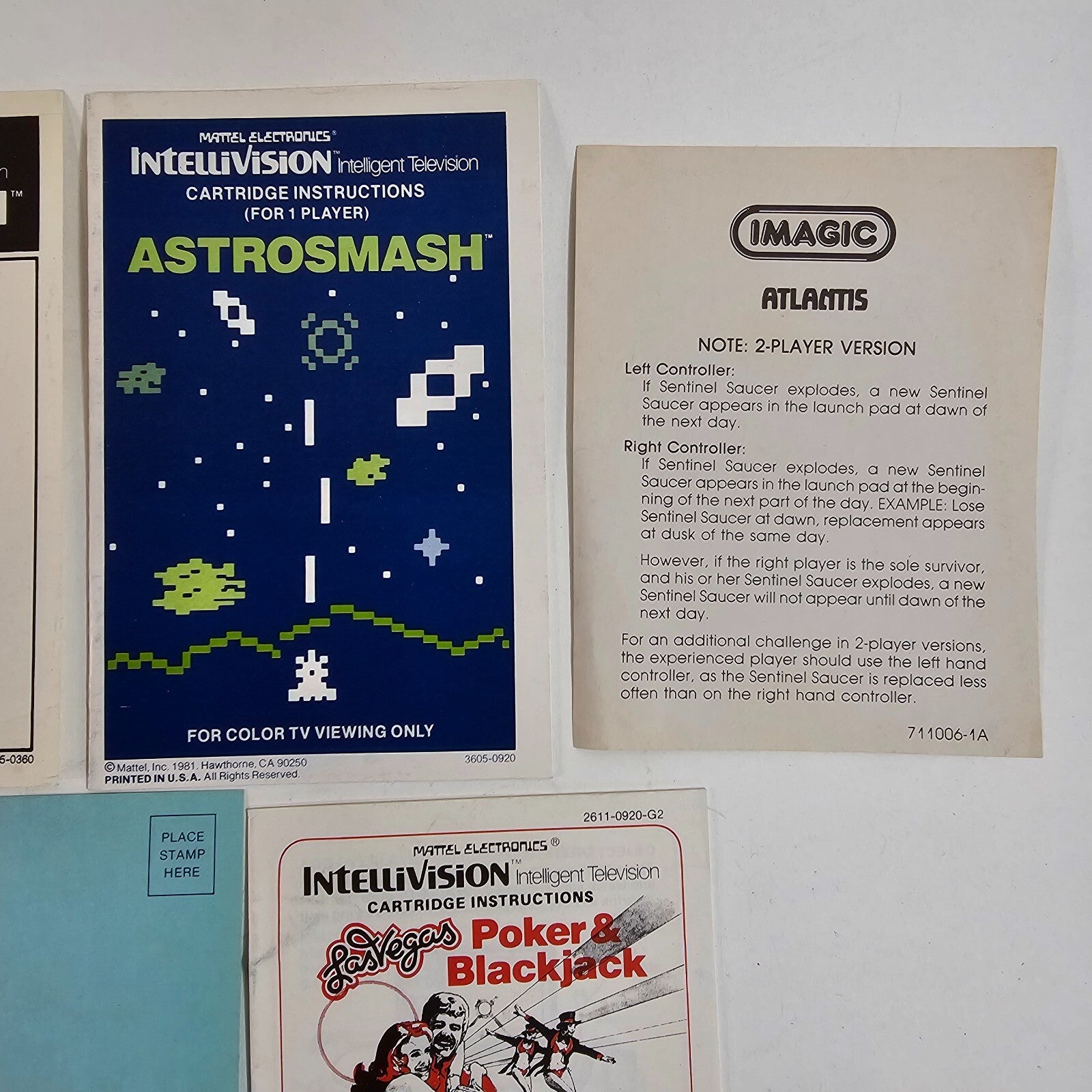Mattel Intellivision Imagic Manuals and Inserts - Dragonfire, Atlantis, and more
