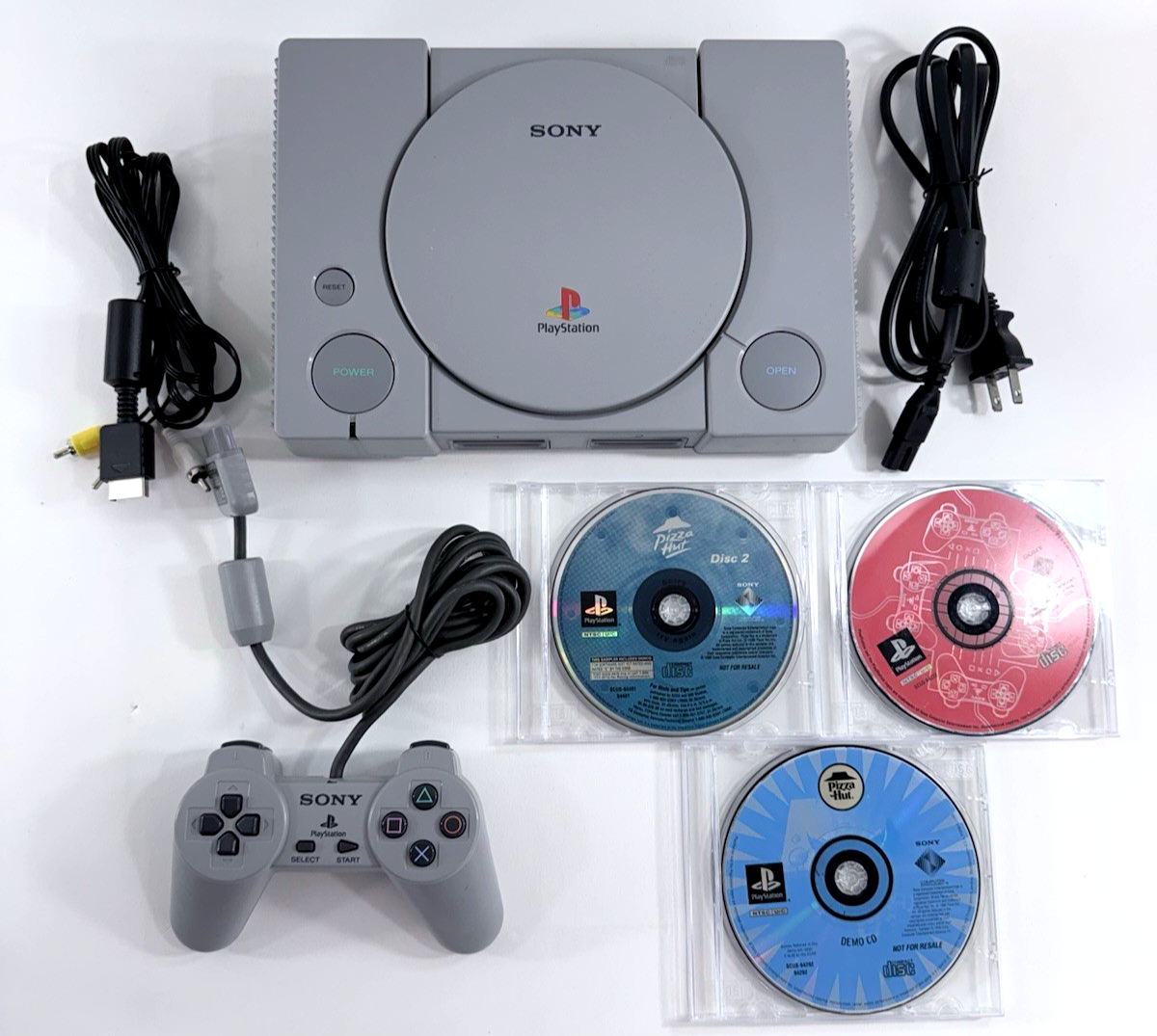 PlayStation 1 Console SCPH-5501 with Controller, Cables, and Games - Tested