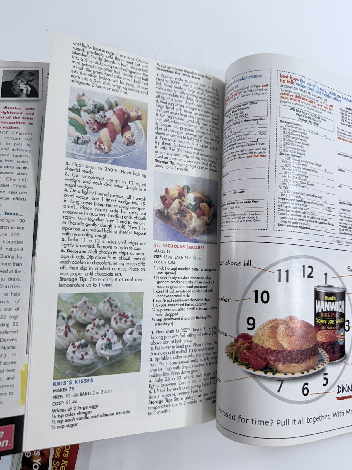 Woman’s Day Magazine (2001, Set Of 5) Recipes, Holiday Ideas, Special Inserts