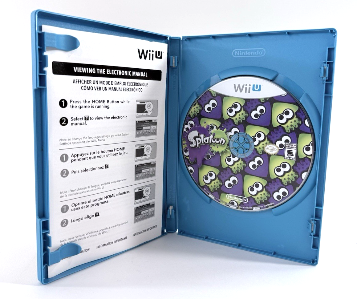 Splatoon (Nintendo Wii U, 2015) Game Case Manual - Tested and Working