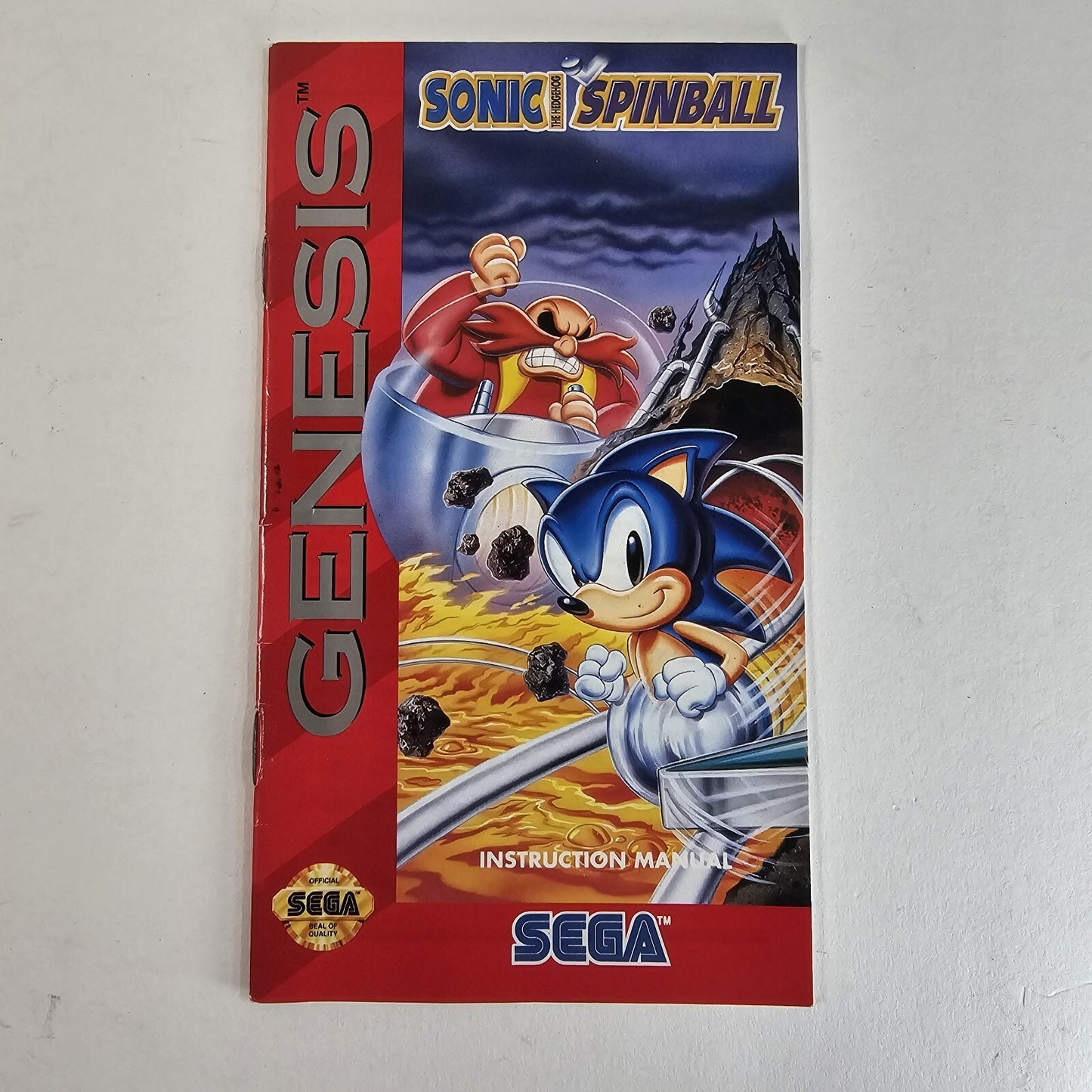 Sonic Spinball (Sega Genesis, 1993) Game Case Manual - Tested and Working
