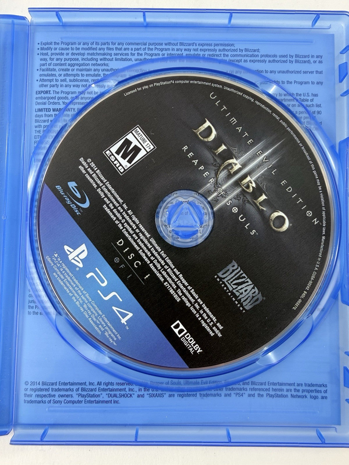 Diablo III: Ultimate Evil Edition (PlayStation 4, 2014) Tested and Working