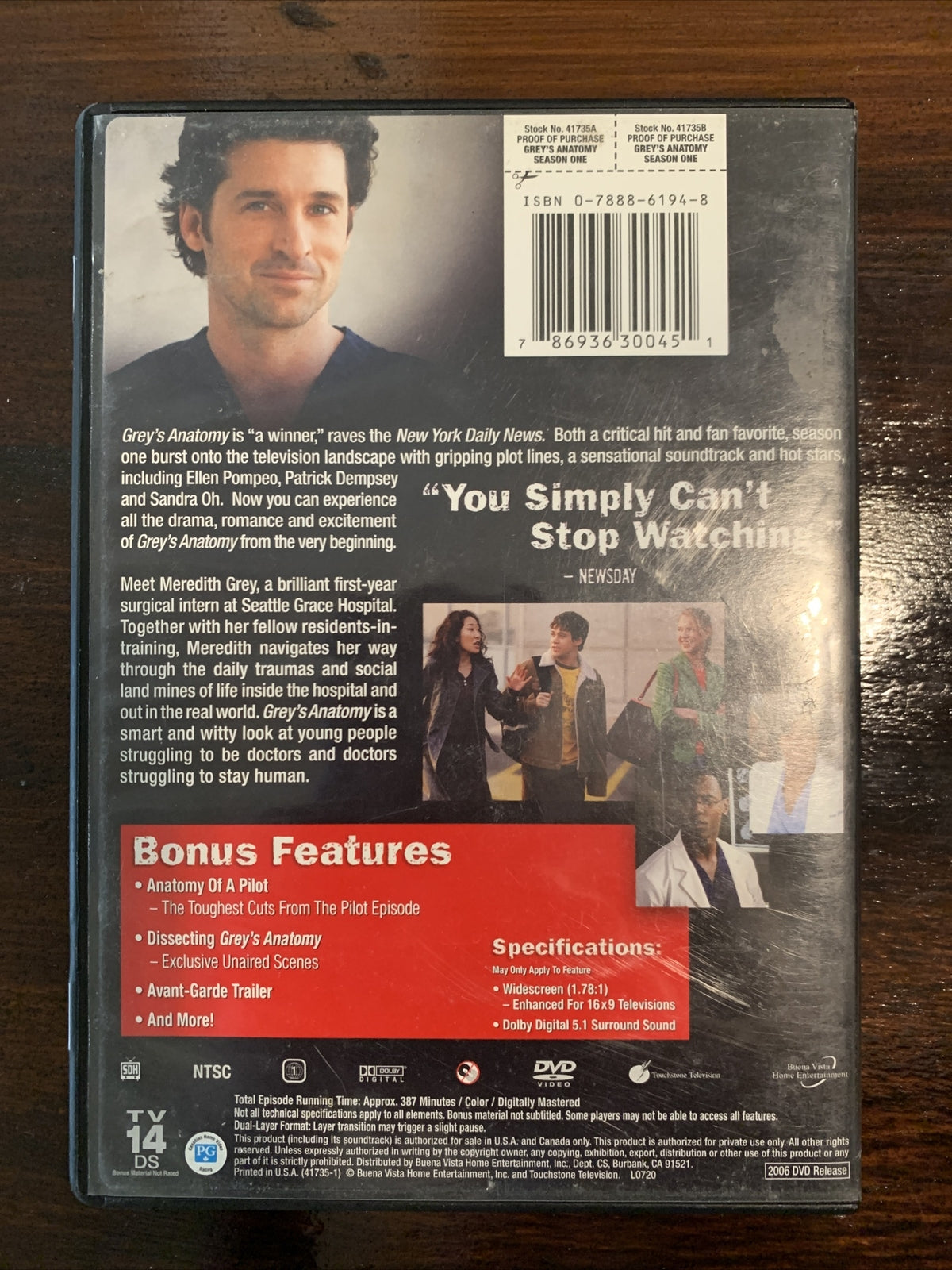 Greys Anatomy - Season 1 (DVD, 2006, 2-Disc Set)