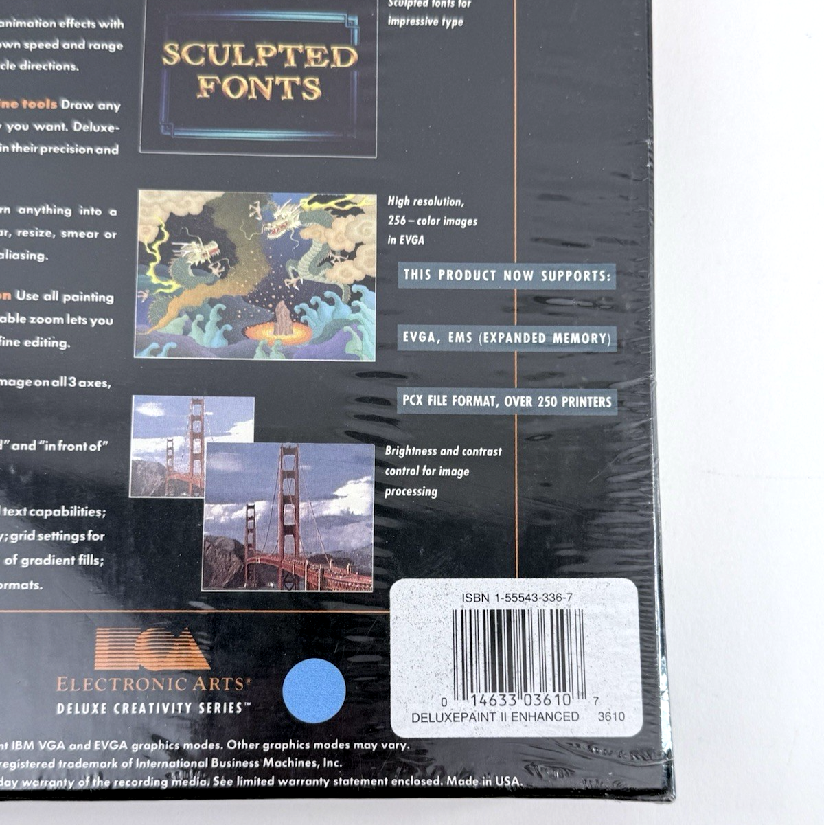 Electronic Arts DeluxePaint II Enhanced IBM PC MS-DOS Sealed Big Box Software