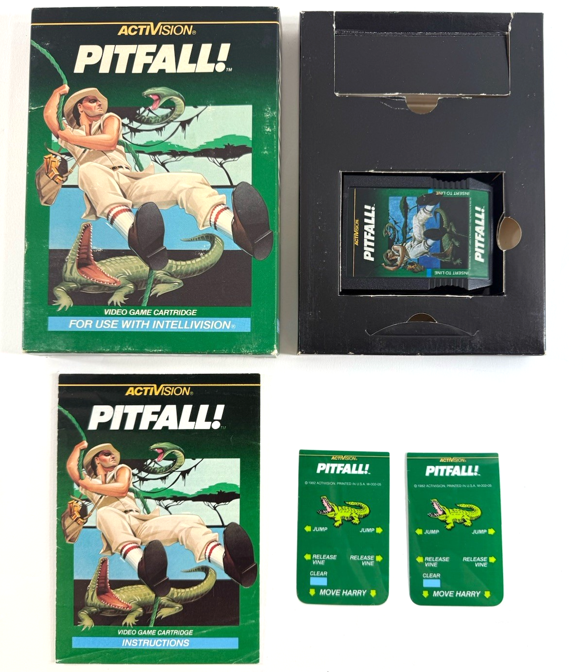 Pitfall (Intellivision, 1982) Game Box Manual Overlays - Tested And Working