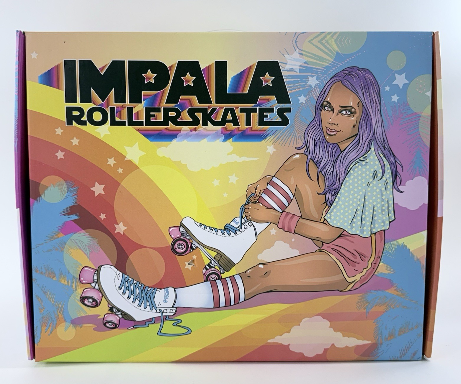 Impala Rollerskates US10 Women's A126-58817 Pink/Yellow Vegan Rollerskates - New