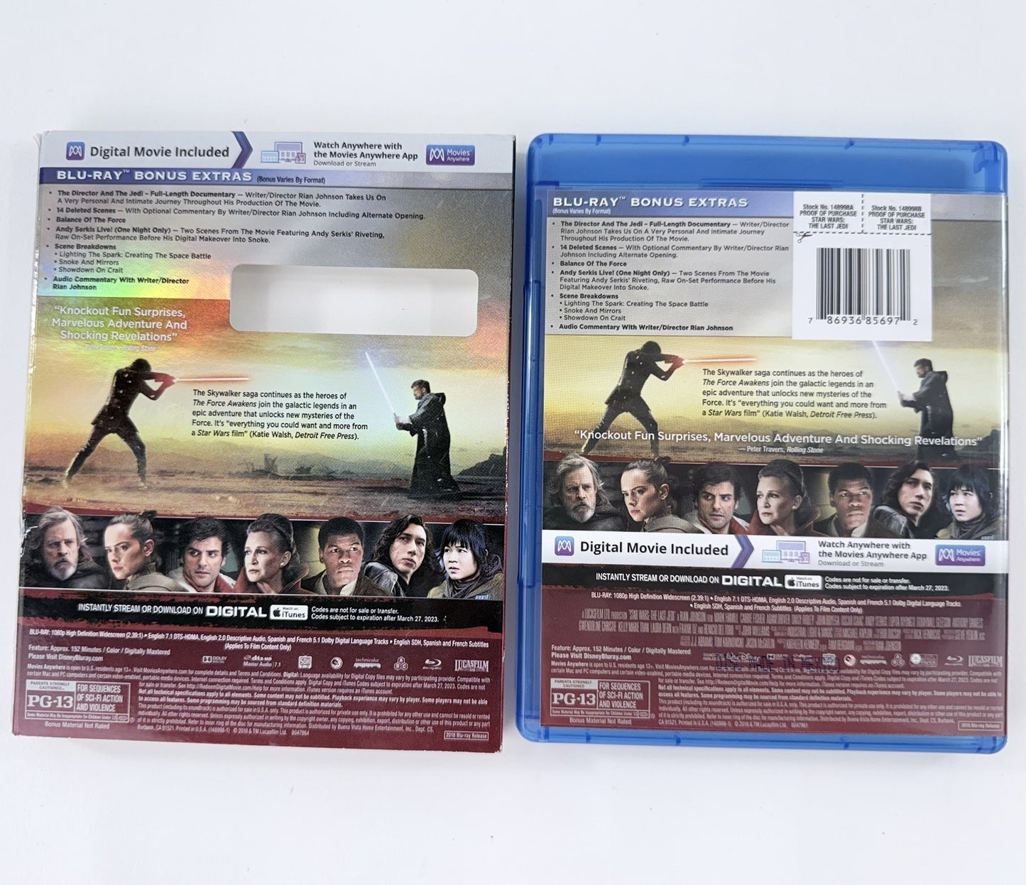 Star Wars Trilogy: Ep. I-III (Blu-ray Film Bundle) The Force Awakens, Last Jedi