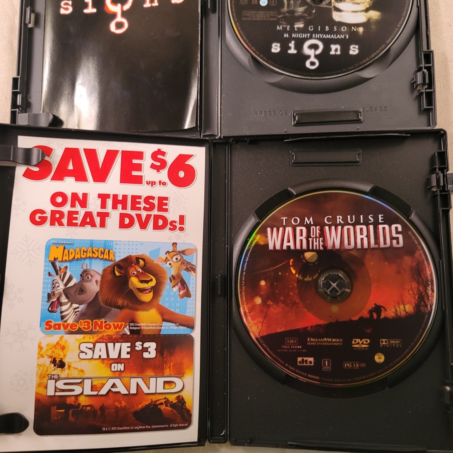 War of the Worlds (DVD Thriller bundle) Signs - Tested and Working