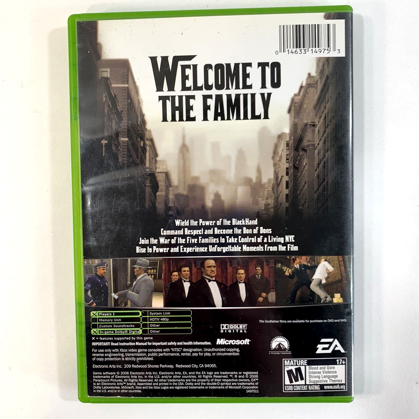 Godfather: The Game (Microsoft Xbox, 2006) Game Case Manual - Tested