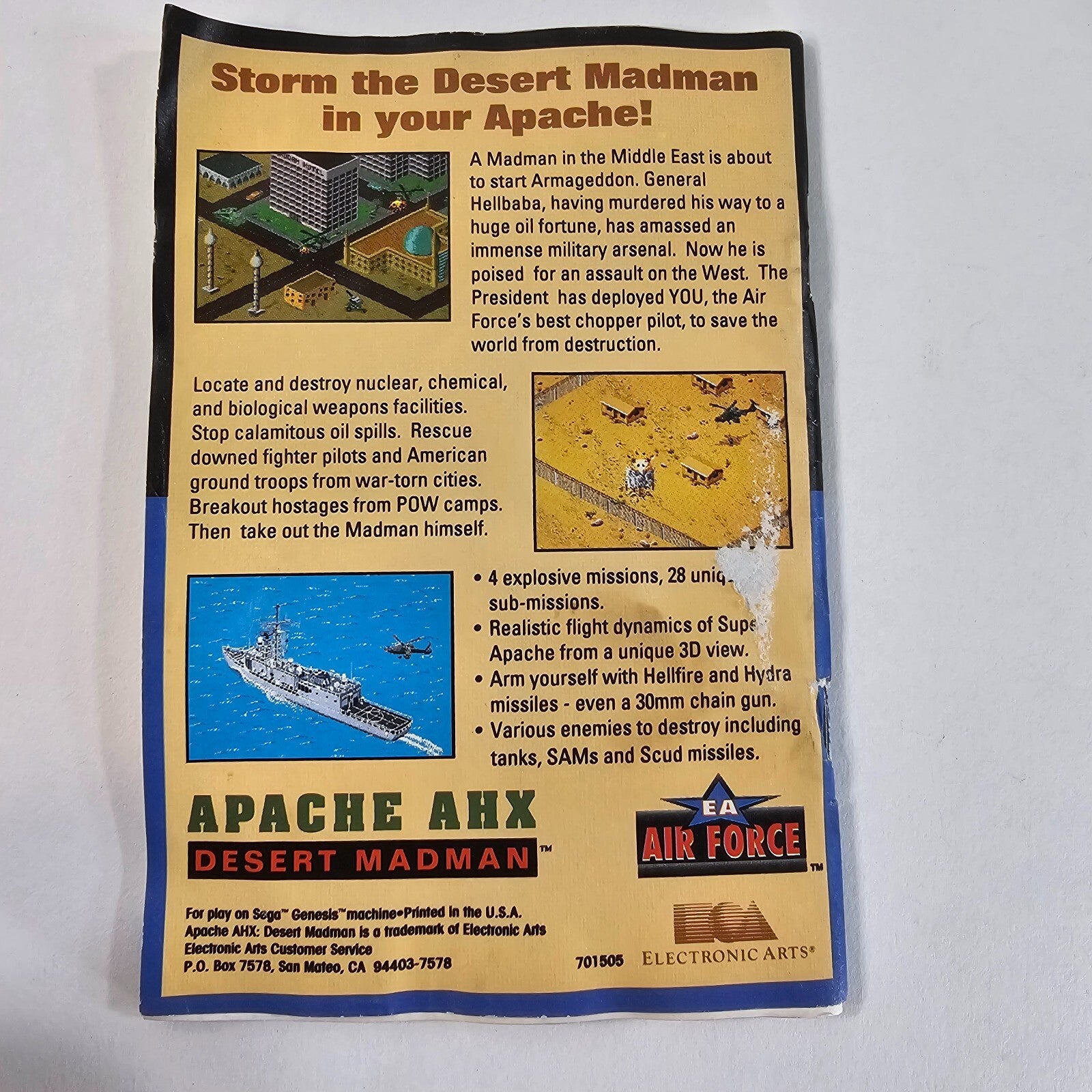 F22 Interceptor (Sega Genesis, 1991) Game and Manual - Tested and Working