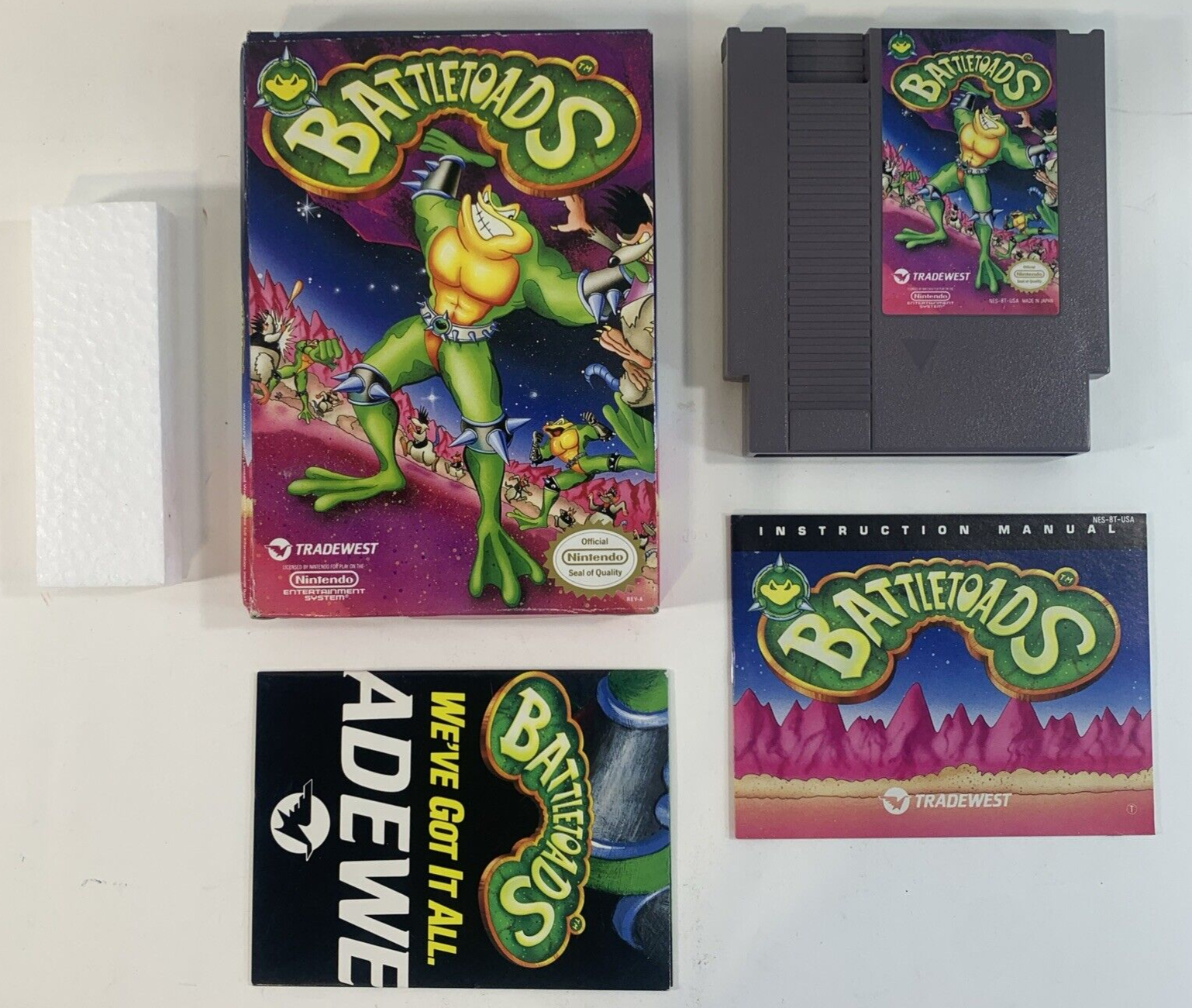 Battletoads (Nintendo Entertainment System, 1991) Game Box Manual Poster Foam