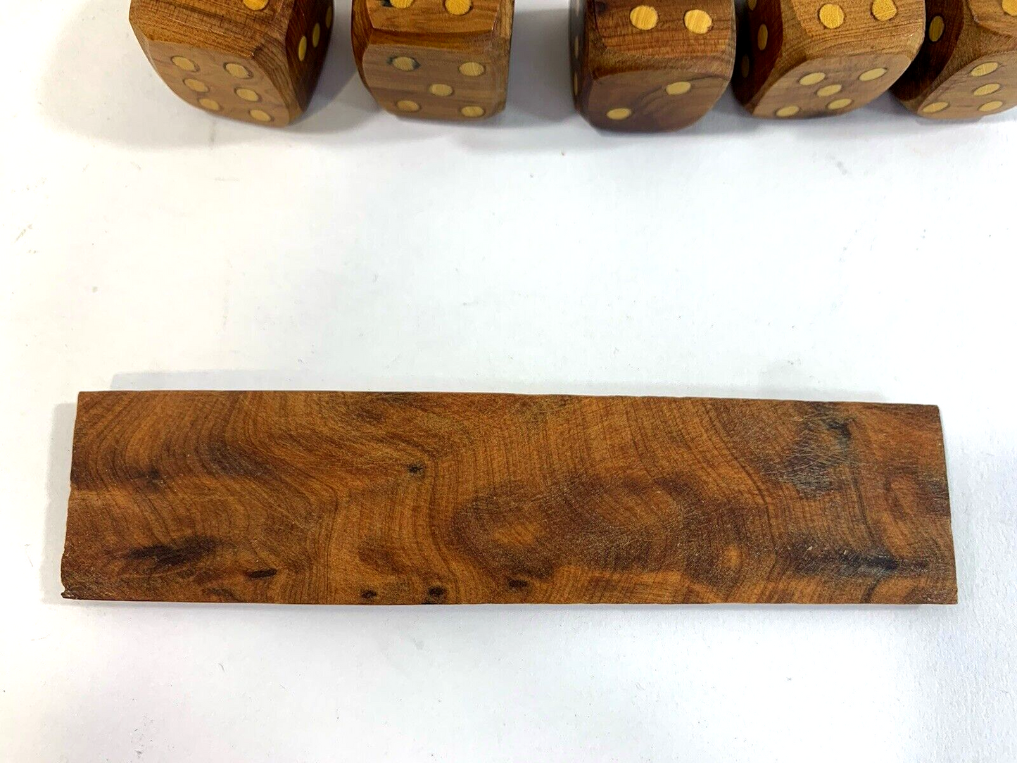 Hand Carved Wooden Dice in Custom Storage Box - Read