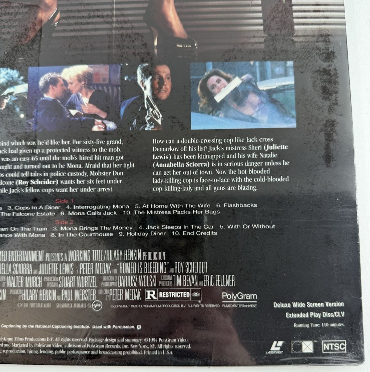 Romeo Is Bleeding (Laserdisc, 1994) Extended CLV Deluxe Widescreen Edition