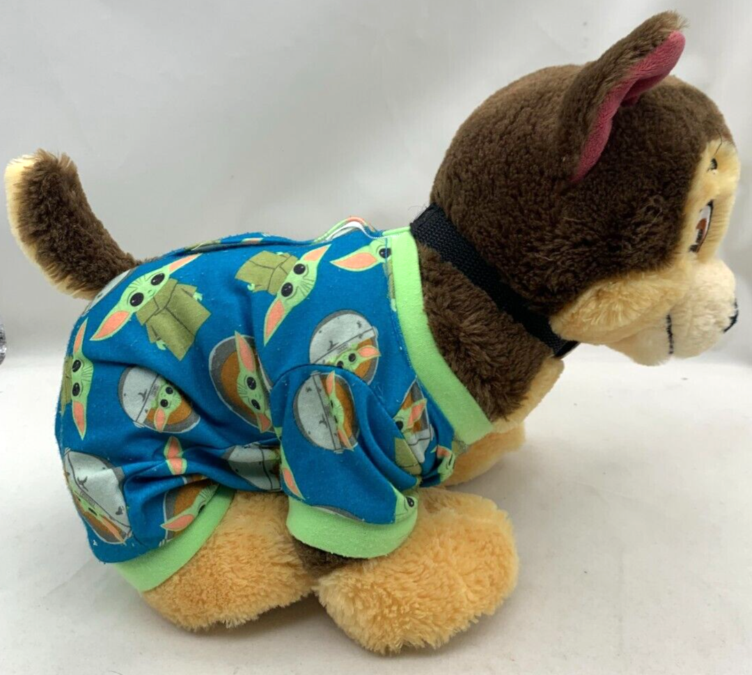 Nickelodeon 2020 Paw Patrol Chase 14" Dog Plush w/Collar & Mandalorian Pajamas