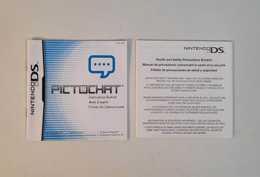 Pictochat (Nintendo DS) Manual and Precautions Booklet