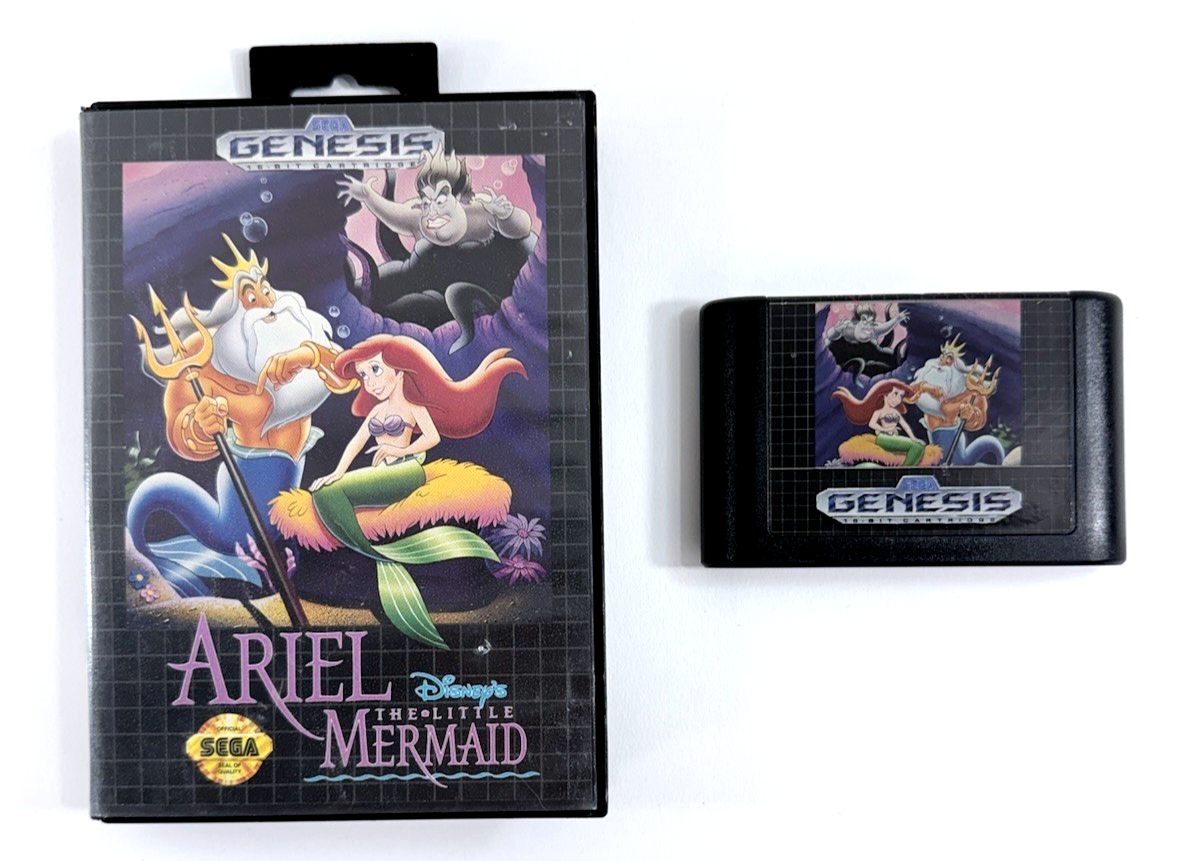 Disney's Ariel The Little Mermaid (Sega Genesis, 1992) Game And Case - Tested