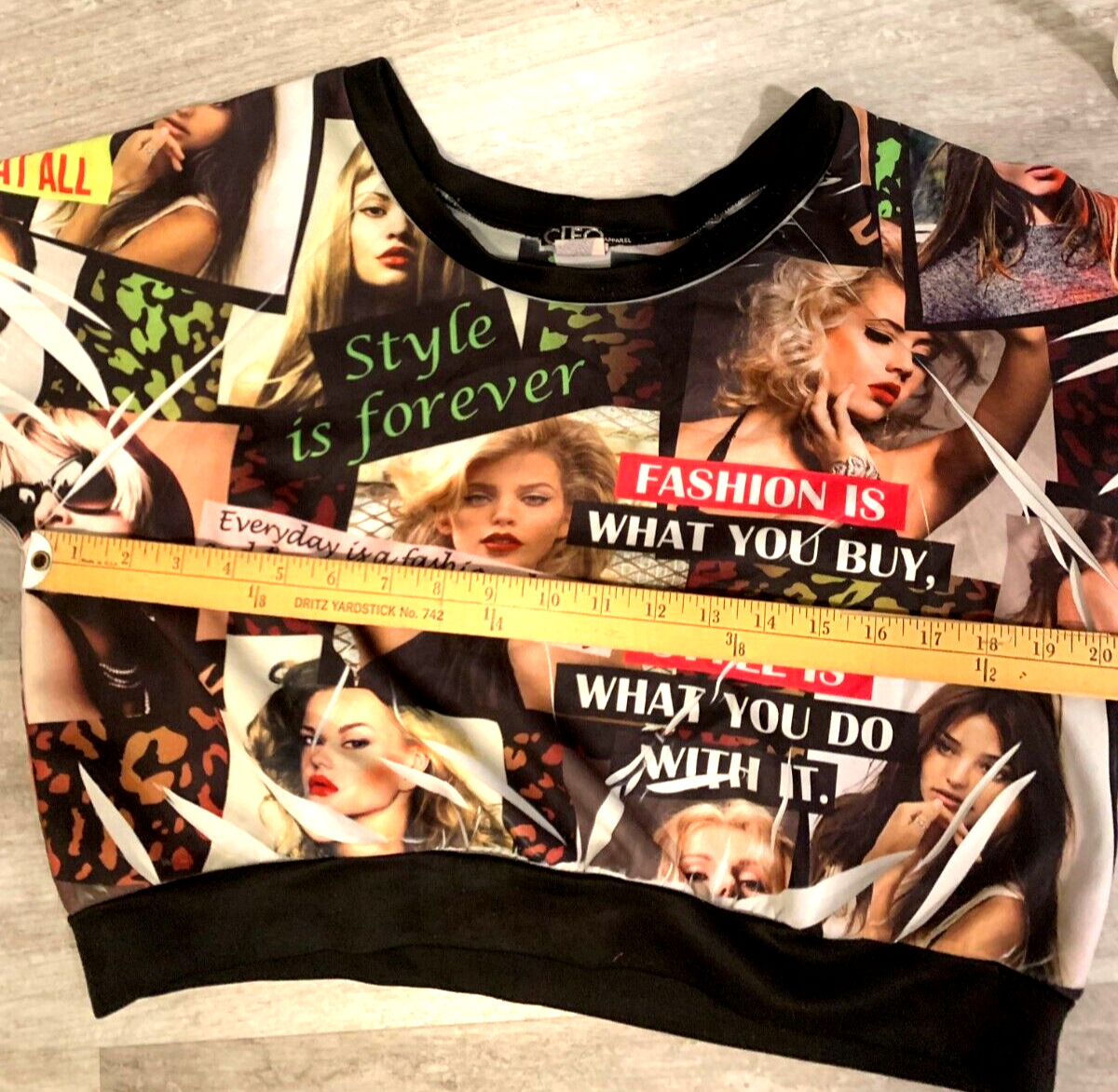 Cleo | Women's Large | Fashion Magazine Themed | BOHO | Mid Sleeve |Shirt Top