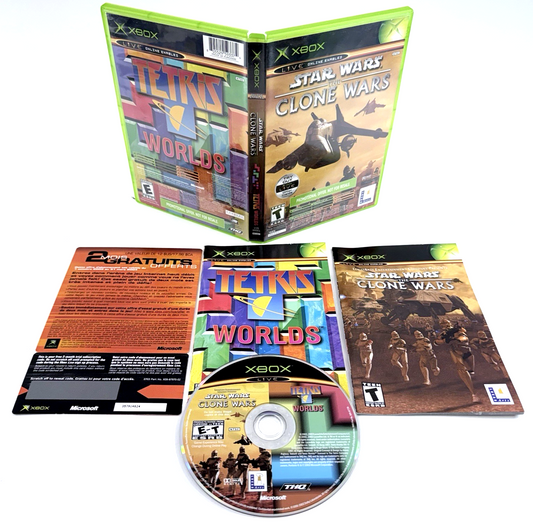 Star Wars: The Clone Wars/Tetris Worlds (Xbox, 2003) Game Case Manuals Insert