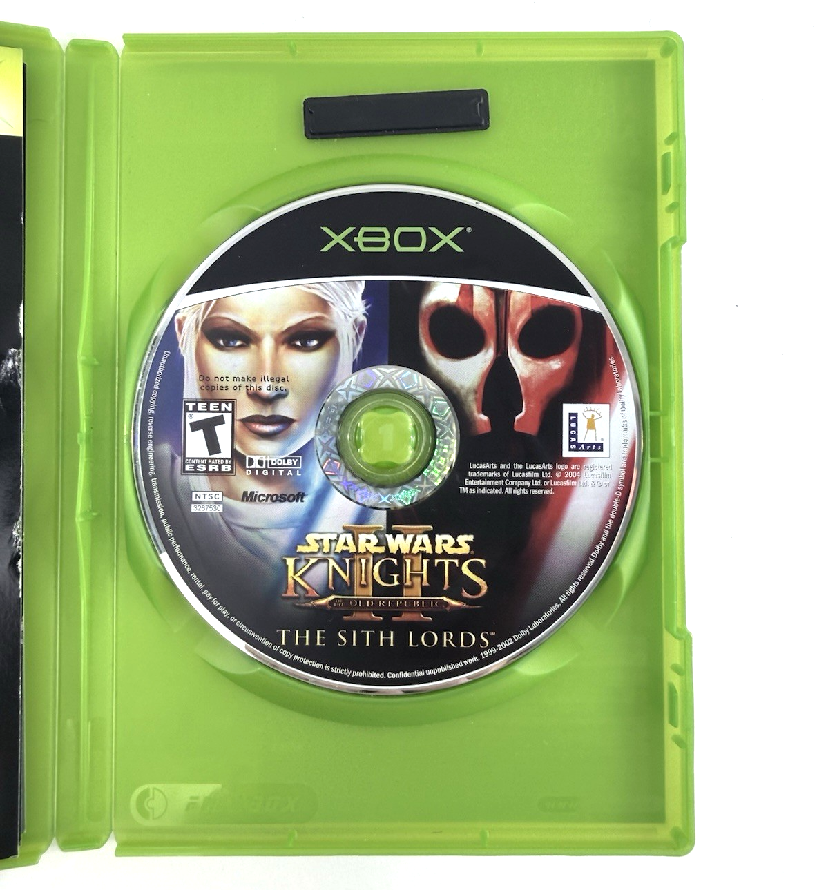 Star Wars Knights of the Old Republic II (Xbox, 2004) Game Case Manual Reg. Card