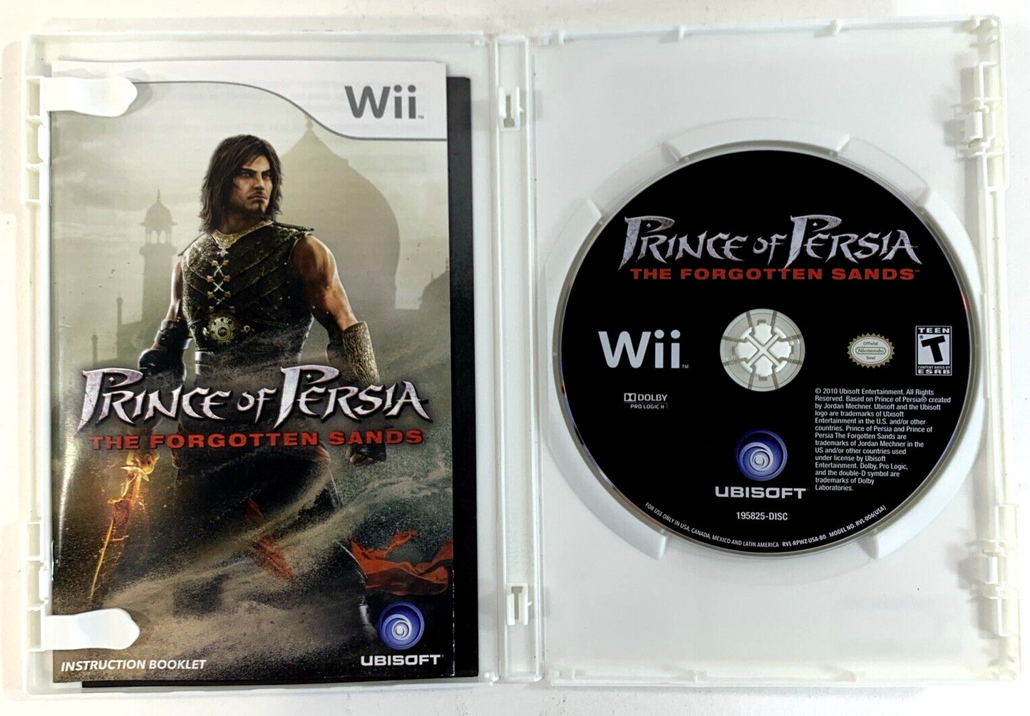 Prince of Persia: Forgotten Sands (Nintendo Wii, 2010) Game Case Manual Insert
