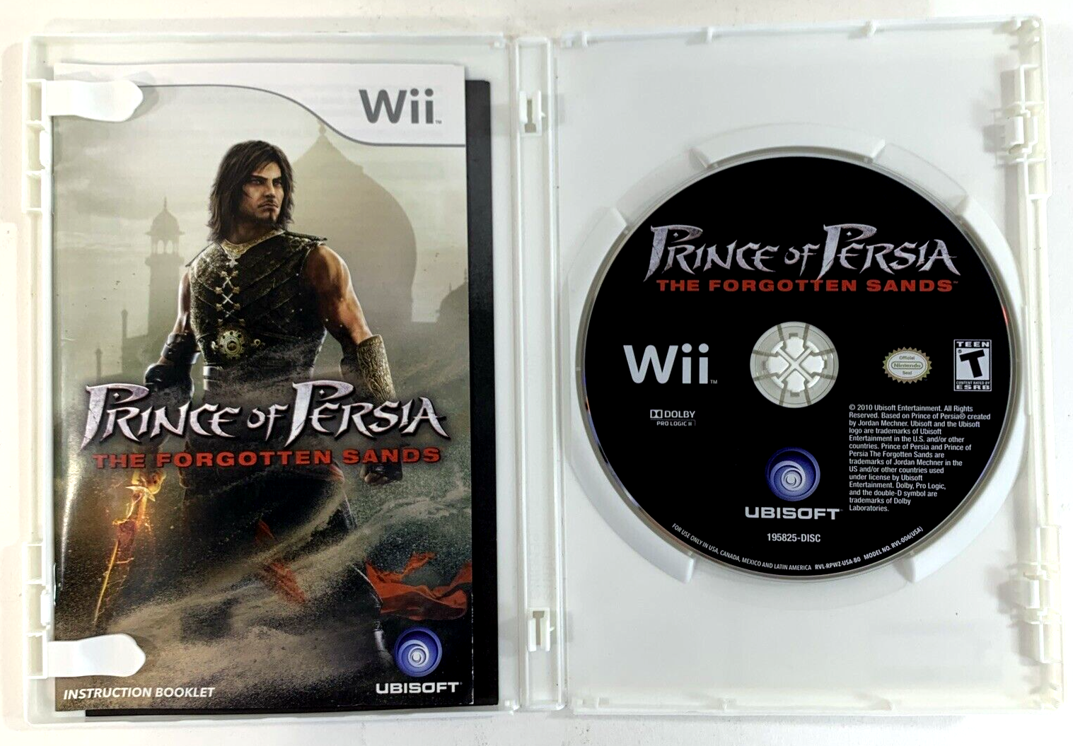 Prince of Persia: Forgotten Sands (Nintendo Wii, 2010) Game Case Manual Insert