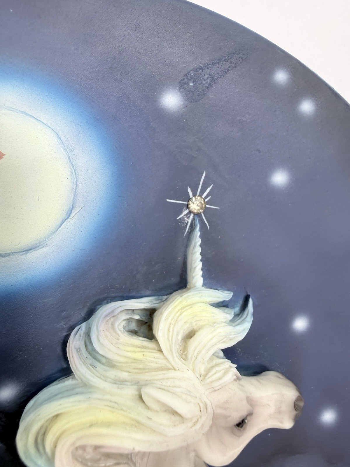 Whimsical 7.5” Moonlit Unicorn Textured Decorative Plate