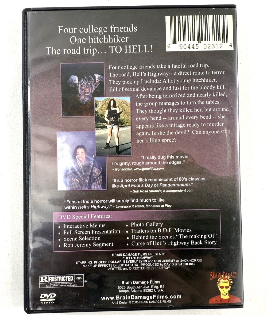 Hell's Highway (DVD, 2005) B-Horror Film - Tested and Working
