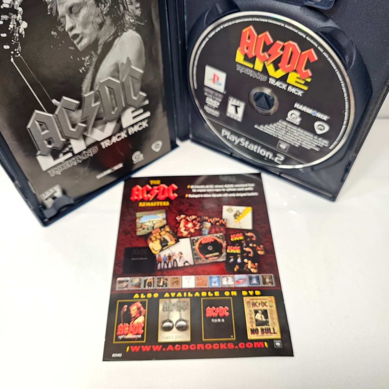 AC/DC Live Rock Band Track Pack (Playstation 2, 2008) Game Case Manual Insert