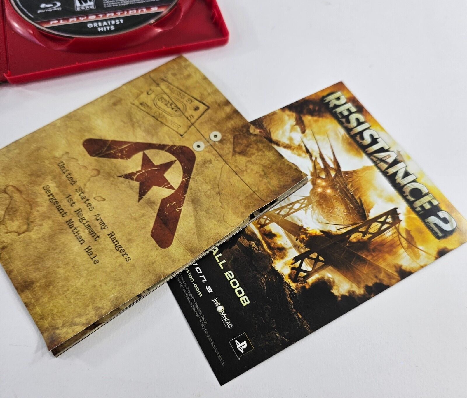 Resistance: Fall of Man (PlayStation 3, 2006) Game Case Manual Insert - Tested